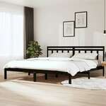vidaXL Okvir za krevet od masivnog drva crni 180 x 200 cm 6FT bračni