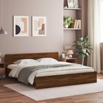 vidaXL Okvir za krevet s uzglavljem boja smeđeg hrasta 200x200cm