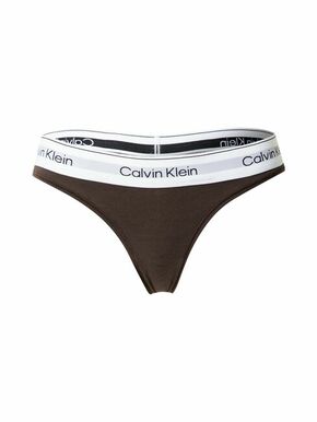 Calvin Klein Underwear Tanga gaćice čokolada / svijetlosiva / crna / bijela