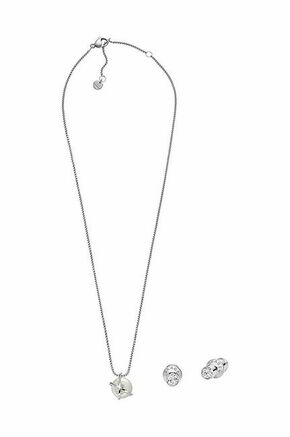 Ogrlica i naušnice Skagen - srebrna. Ogrlica i naušnice iz kolekcije Skagen. Model s ukrasnim privjeskom izrađen od metala.