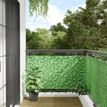 vidaXL Vrtni zaslon za privatnost uzorak biljke zeleni 400x75 cm PVC