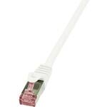 LogiLink CQ2011S RJ45 mrežni kabel, Patch kabel cat 6 S/FTP 25.00 cm bijela vatrostalan, sa zaštitom za nosić 1 St.