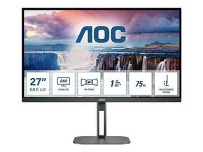AOC Value-Line Q27V5N/BK LED zaslon Energetska učinkovitost 2021 F (A - G) 68.6 cm (27 palac) 2560 x 1440 piksel 16:9 4 ms HDMI™