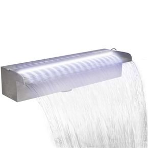 VidaXL Pravokutna Fontana za Bazen od Nehrđajućeg čelika 45 cm sa LED svjetlom
