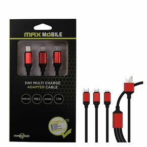 MAXMOBILE ADAPTER 3U1 KABEL Micro USB/Type C/Lightning 1