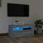 TV ormarić s LED svjetlima boja sivog hrasta sonome 90x35x40 cm