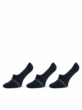 Set od 3 para muških niskih čarapa Emporio Armani 306227 4R254 70435 Marine/Marine/Marine