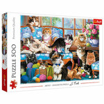 Mačja obitelj puzzle od 500 dijelova - Trefl