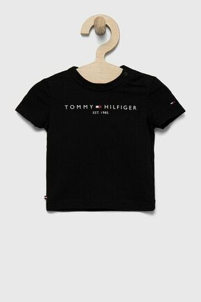Dječja majica kratkih rukava Tommy Hilfiger boja: crna - crna. Dječji Majica kratkih rukava iz kolekcije Tommy Hilfiger. Model izrađen od pletiva s tiskom.