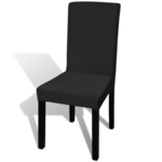 vidaXL Crne rastezljive navlake za stolice, 6 kom