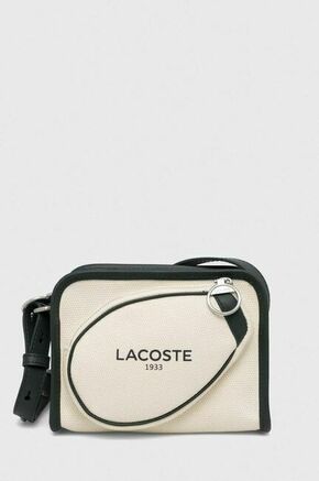 Lacoste Tennis Style Textile Shoulder Bag - beige/green