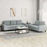 2-dijelni set sofa svjetlosivi od tkanine