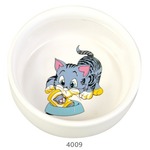 Trixie keramička posuda za hranu s uzorkom mačke bijela (TRX4009)