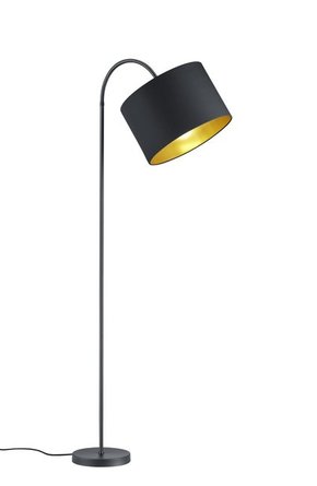 TRIO 408290179 | Hostel Trio podna svjetiljka 160cm sa prekidačem na kablu fleksibilna 1x E27 crno mat