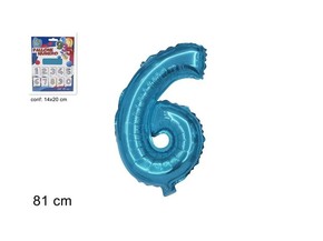 Balon folijski broj 6 plavi