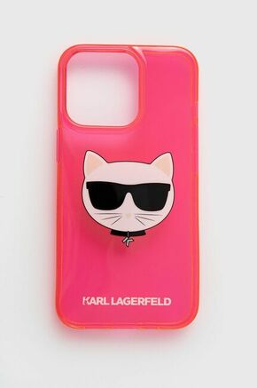 Etui za telefon Karl Lagerfeld iPhone 13 Pro boja: ružičasta - roza. Etui za iPhone iz kolekcije Karl Lagerfeld. Model izrađen od materijala s tiskom.