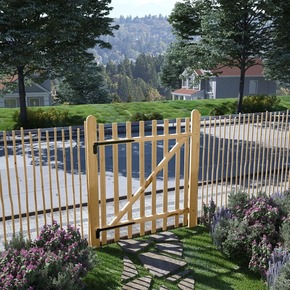 Jednostruka Vrata za Ogradu Drvo Lijeske 100x120 cm