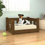 vidaXL Krevet za pse boja meda 55,5x45,5x28 cm od masivne borovine