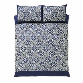 Tamno plava posteljina za krevet za jednu osobu 135x200 cm Trellis – Catherine Lansfield
