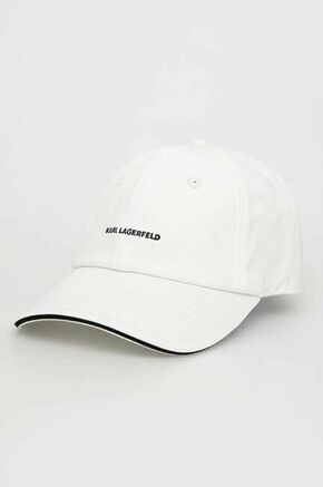 Pamučna kapa sa šiltom Karl Lagerfeld boja: bijela