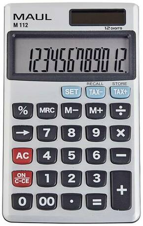 Maul M 12 džepni kalkulator siva Zaslon (broj mjesta): 12 baterijski pogon