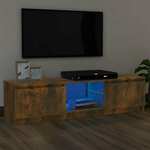 TV ormarić s LED svjetlima boja dimljenog hrasta 120x30x35,5 cm