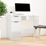 Radni stol visoki sjaj bijeli 100x50x75 cm konstruirano drvo