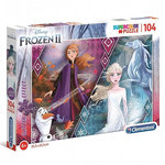 Disney: Snježno kraljevstvo II. Anna i Elsa puzzle 104kom - Clementoni