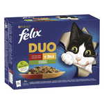 Felix hrana za mačke Fantastic DUO govedina i perad, janjetina i piletina, puretina i patka, svinjetina i divljač s povrćem, 6 (12x85g)