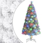 vidaXL Umjetno božićno drvce LED bijelo 120 cm optička vlakna