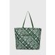 Torba Lacoste x Netflix boja: zelena - zelena. Velika torba iz kolekcije Lacoste. bez kopčanja izrađen od tekstilnog materijala.