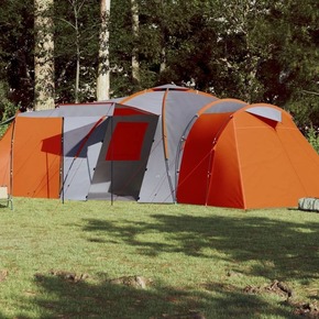 VidaXL Šator za 12 osoba sivo-narančasti 840x720x200 cm taft 185T