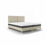Bež bračni krevet Mazzini Beds Lotus, 180 x 200 cm