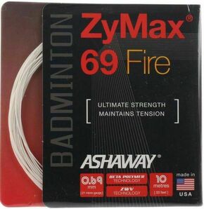 Žice za badminton Ashaway ZyMax 69 Fire (10 m) - white