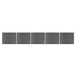 vidaXL Set panela za ogradu WPC 872 x 146 cm crni