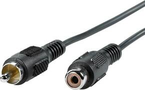 Value Cinch video priključni kabel [1x muški cinch konektor - 1x ženski cinch konektor] 5.00 m crna