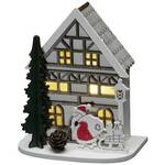 Konstsmide 3277-210 drvena figura kuća s Djedom Mrazom toplo bijela LED toplo-bijela timer, s prekidačem