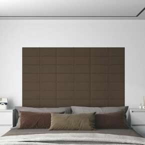 Zidne ploče od tkanine 12 kom smeđe 60 x 15 cm 1 08 m²