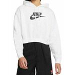 Ženski sportski pulover Nike Sportswear Club Fleece Oversized Crop Hoodie - white/black
