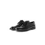 Ducavelli Tira Genuine Leather Men's Classic Shoes, Derby Classic Shoes, Lace-Up Classic Shoes. crna