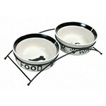 TRIXIE 24641 A set of ceramic bowls on a stand 0.6 l
