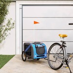 vidaXL Prikolica za bicikl za pse plavo-siva od tkanine i željeza