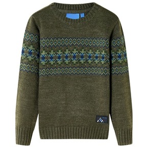 VidaXL Dječji džemper pleteni kaki 92