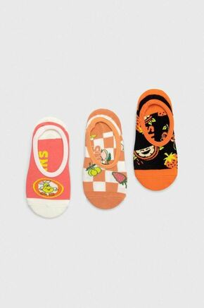 Dječje čarape Vans LET THERE BE FRUIT CANO CALYPSO CORAL 3-pack boja: narančasta - narančasta. Dječje niske čarape iz kolekcije Vans. Model izrađen od elastičnog