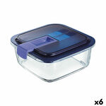 Hermetička Kutija za Ručak Luminarc Easy Box Plava Staklo (6 kom.) (1,22 L) , 4257 g