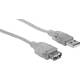 Manhattan USB kabel USB 2.0 USB-A utikač, USB-A utičnica 4.50 m srebrna