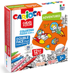 Avanture dvostrane puzzle sa 12 flomastera - Carioca