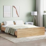 vidaXL Okvir kreveta s uzglavljem i podnožjem boja hrasta 140x200 cm