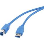 Renkforce USB kabel USB 3.2 gen. 1 (USB 3.0) USB-A utikač, USB-B utikač 1.80 m plava boja pozlaćeni kontakti