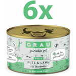 Grau GP Adult konzerva za mačke, puretina &amp; janjetina, 6 x 200 g